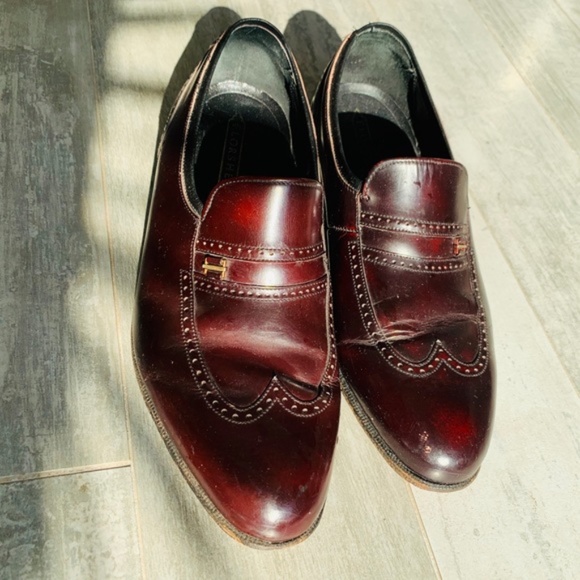 Florsheim Burgundy Leather Cat Eye Vintage Shoes
